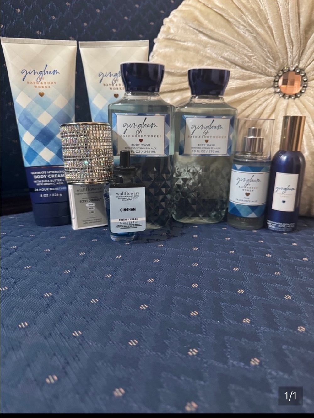 Bath & Body Works Gingham Blue Body Care & Fragrance Set